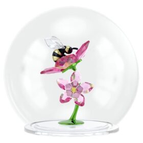 Idyllia glazen bol met bij en bloemen