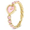 Idyllia Heart-horloge met kristallen armband, roze, goudkleurige afwerking