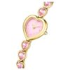 Idyllia Heart-horloge met kristallen armband, roze, goudkleurige afwerking