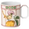 Idyllia-mok van porselein, kristalprintmotief, vliegenvanger, roze Idyllia-mok van porselein, kristalprintmotief, vliegenvanger, roze