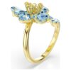 Idyllia open ring met gemengde slijpvormen, bloem, blauw, goudkleurig verguld Idyllia open ring met gemengde slijpvormen, bloem, blauw, goudkleurig verguld