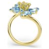 Idyllia open ring met gemengde slijpvormen, bloem, blauw, goudkleurig verguld Idyllia open ring met gemengde slijpvormen, bloem, blauw, goudkleurig verguld