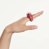 Idyllia-ring met gemengde slijpvormen, aardbei, rood, verguld Idyllia-ring met gemengde slijpvormen, aardbei, rood, verguld