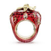 Idyllia-ring met gemengde slijpvormen, aardbei, rood, verguld Idyllia-ring met gemengde slijpvormen, aardbei, rood, verguld