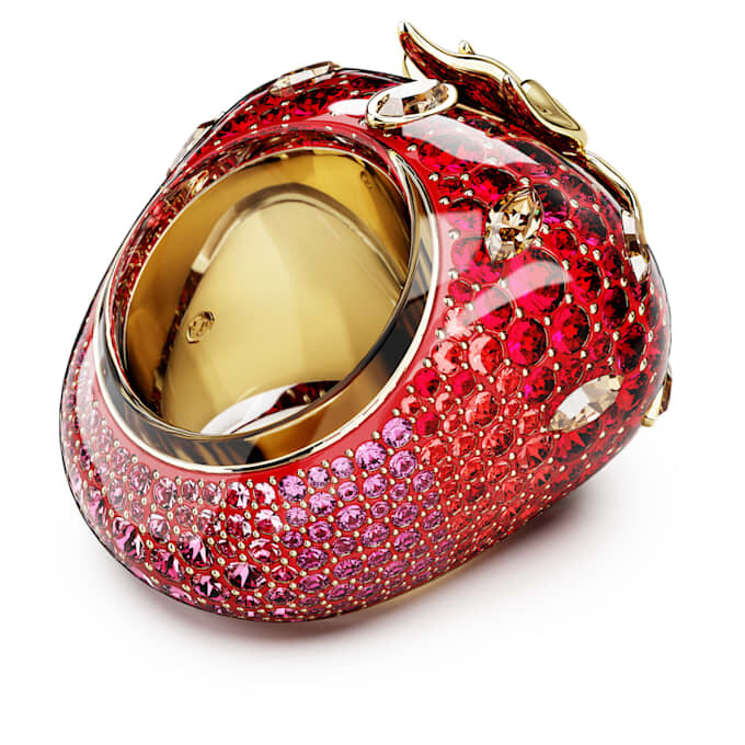 Idyllia-ring met gemengde slijpvormen, aardbei, rood, verguld Idyllia-ring met gemengde slijpvormen, aardbei, rood, verguld