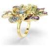 Idyllia-ring met gemengde slijpvormen, pavé, bloemmotief, veelkleurig, verguld Idyllia-ring met gemengde slijpvormen, pavé, bloemmotief, veelkleurig, verguld
