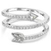 Idyllia-ring met motief, gemengde slijpvormen, pijl, wit, gerhodineerd Idyllia-ring met motief, gemengde slijpvormen, pijl, wit, gerhodineerd