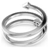 Idyllia-ring met motief, gemengde slijpvormen, pijl, wit, gerhodineerd Idyllia-ring met motief, gemengde slijpvormen, pijl, wit, gerhodineerd