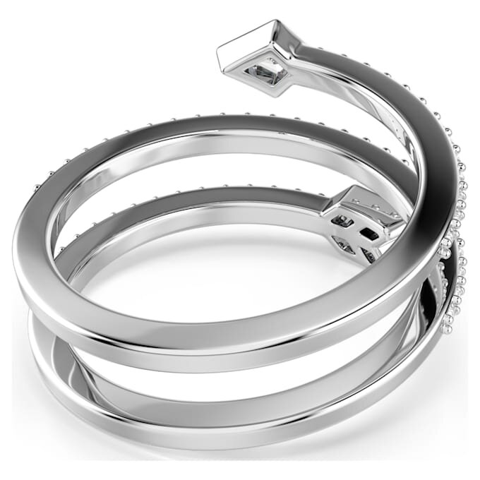 Idyllia-ring met motief, gemengde slijpvormen, pijl, wit, gerhodineerd Idyllia-ring met motief, gemengde slijpvormen, pijl, wit, gerhodineerd