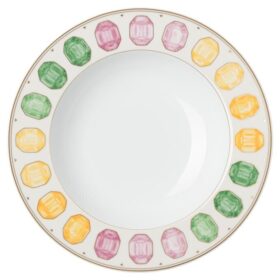 Idyllia soepbord van porselein, kristalprintmotief, edelsteen, veelkleurig