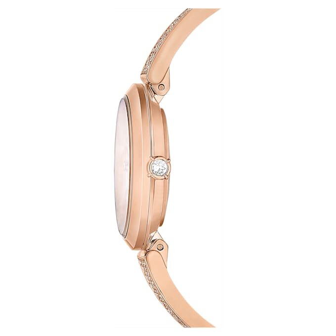 Illumina-horloge, Swiss Made, metalen armband, roségoudkleurig, roségoudkleurige afwerking Illumina-horloge, Swiss Made, metalen armband, roségoudkleurig, roségoudkleurige afwerking