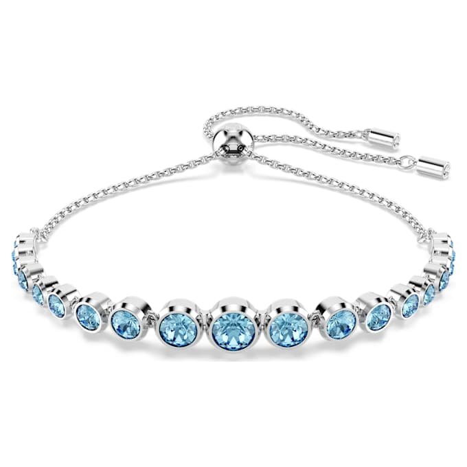 Imber-armband met gemengde ronde slijpvormen, blauw, gerhodineerd Imber-armband met gemengde ronde slijpvormen, blauw, gerhodineerd
