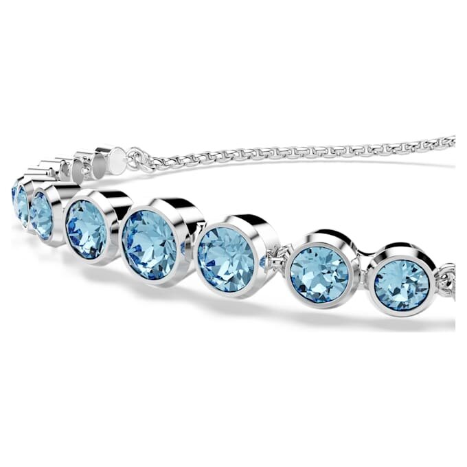 Imber-armband met gemengde ronde slijpvormen, blauw, gerhodineerd Imber-armband met gemengde ronde slijpvormen, blauw, gerhodineerd