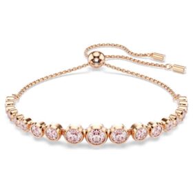 Imber-armband met gemengde ronde slijpvormen, roze, roségoudkleurig verguld Imber-armband met gemengde ronde slijpvormen, roze, roségoudkleurig verguld