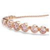 Imber-armband met gemengde ronde slijpvormen, roze, roségoudkleurig verguld