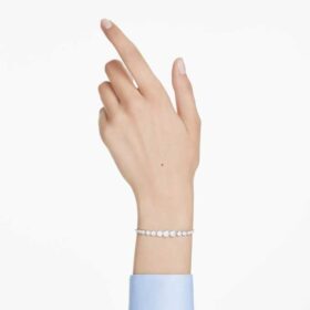 Imber-armband met gemengde ronde slijpvormen, wit, gerhodineerd Imber-armband met gemengde ronde slijpvormen, wit, gerhodineerd