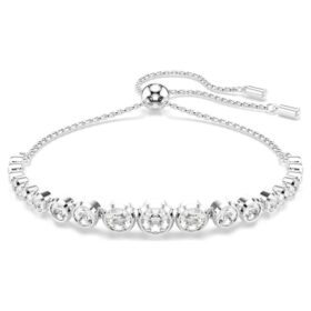 Imber-armband met gemengde ronde slijpvormen, wit, gerhodineerd Imber-armband met gemengde ronde slijpvormen, wit, gerhodineerd