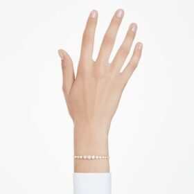Imber-armband met gemengde ronde slijpvormen, wit, verguld Imber-armband met gemengde ronde slijpvormen, wit, verguld