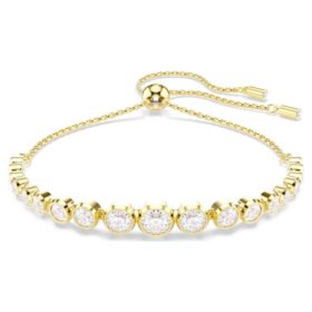 Imber-armband met gemengde ronde slijpvormen, wit, verguld Imber-armband met gemengde ronde slijpvormen, wit, verguld