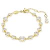 Imber-armband met gemengde slijpvormen, wit, verguld