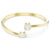 Imber-armband met gemengde slijpvormen, wit, verguld Imber-armband met gemengde slijpvormen, wit, verguld