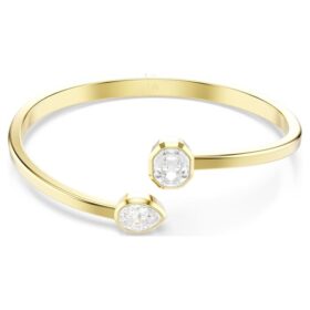 Imber-armband met gemengde slijpvormen, wit, verguld Imber-armband met gemengde slijpvormen, wit, verguld