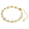 Imber-armband met gemengde slijpvormen, wit, verguld