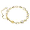 Imber-armband met gemengde slijpvormen, wit, verguld