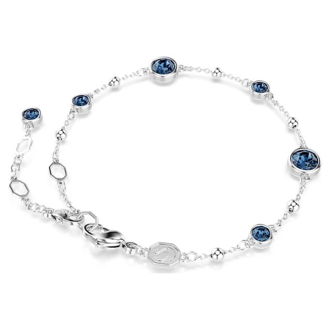 Imber-armband met ronde slijpvorm, blauw, gerhodineerd Imber-armband met ronde slijpvorm, blauw, gerhodineerd