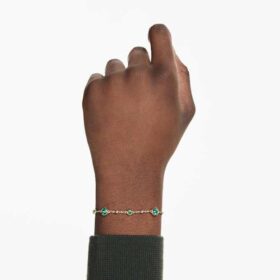 Imber-armband met ronde slijpvorm, groen, verguld Imber-armband met ronde slijpvorm, groen, verguld