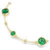 Imber-armband met ronde slijpvorm, groen, verguld
