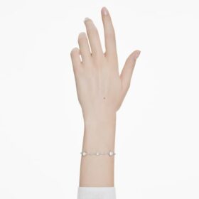 Imber-armband met ronde slijpvorm, wit, gerhodineerd Imber-armband met ronde slijpvorm, wit, gerhodineerd