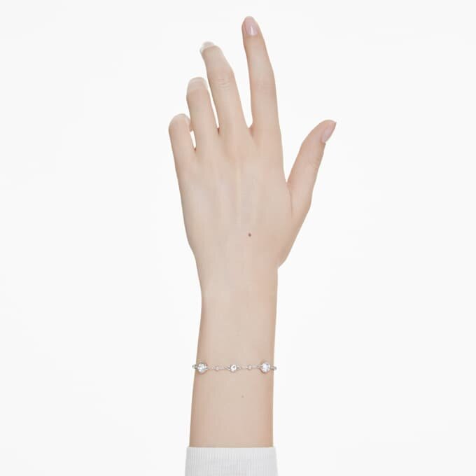 Imber-armband met ronde slijpvorm, wit, gerhodineerd Imber-armband met ronde slijpvorm, wit, gerhodineerd