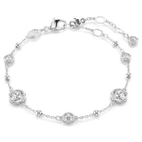Imber-armband met ronde slijpvorm, wit, gerhodineerd Imber-armband met ronde slijpvorm, wit, gerhodineerd