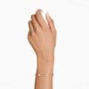 Imber-armband met ronde slijpvorm, wit, roségoudkleurig verguld