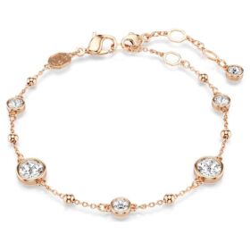 Imber-armband met ronde slijpvorm, wit, roségoudkleurig verguld Imber-armband met ronde slijpvorm, wit, roségoudkleurig verguld