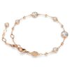 Imber-armband met ronde slijpvorm, wit, roségoudkleurig verguld
