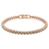 Imber Emily tennisarmband met ronde slijpvorm, zwart, roségoudkleurig verguld Imber Emily tennisarmband met ronde slijpvorm, zwart, roségoudkleurig verguld