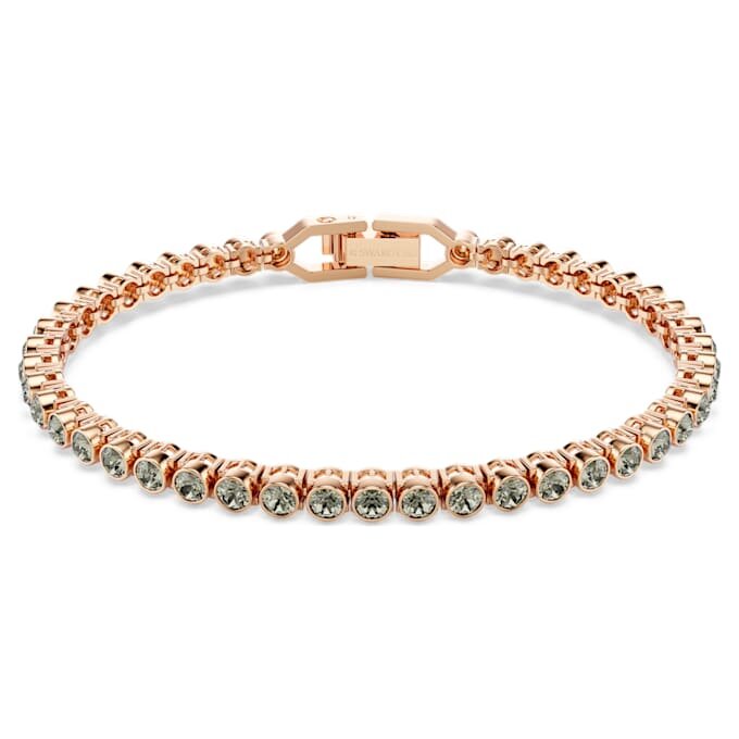 Imber Emily tennisarmband met ronde slijpvorm, zwart, roségoudkleurig verguld Imber Emily tennisarmband met ronde slijpvorm, zwart, roségoudkleurig verguld