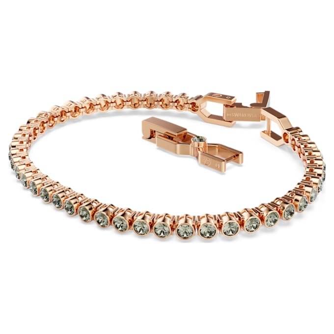 Imber Emily tennisarmband met ronde slijpvorm, zwart, roségoudkleurig verguld Imber Emily tennisarmband met ronde slijpvorm, zwart, roségoudkleurig verguld