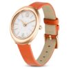 Imber ovaal horloge, Swiss Made, leren band, oranje, roségoudkleurige afwerking Imber ovaal horloge, Swiss Made, leren band, oranje, roségoudkleurige afwerking