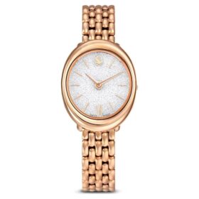 Imber ovaal horloge, Swiss Made, metalen armband, goudkleurig, roségoudkleurige afwerking Imber ovaal horloge, Swiss Made, metalen armband, goudkleurig, roségoudkleurige afwerking