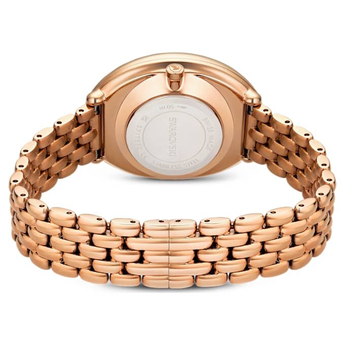 Imber ovaal horloge, Swiss Made, metalen armband, goudkleurig, roségoudkleurige afwerking Imber ovaal horloge, Swiss Made, metalen armband, goudkleurig, roségoudkleurige afwerking