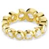 Imber-ring met gemengde ronde slijpvormen, wit, verguld in goudkleur Imber-ring met gemengde ronde slijpvormen, wit, verguld in goudkleur