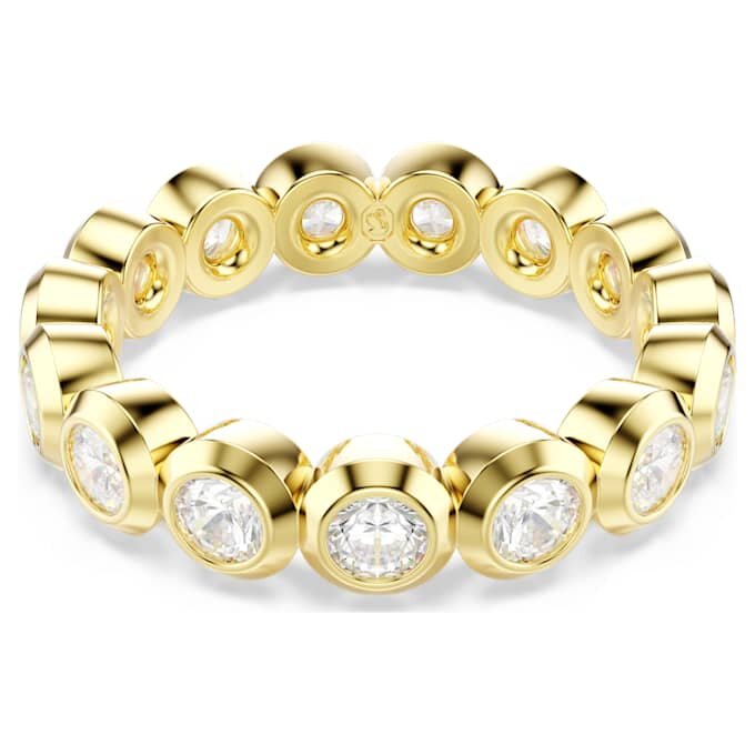 Imber-ring, ronde slijpvorm, wit, verguld Imber-ring, ronde slijpvorm, wit, verguld