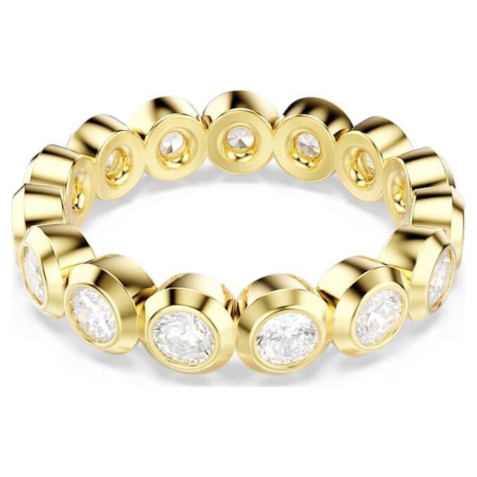 Imber-ring, ronde slijpvorm, wit, verguld Imber-ring, ronde slijpvorm, wit, verguld