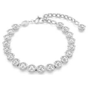 Imber tennisarmband met ronde slijpvorm, wit, gerhodineerd Imber tennisarmband met ronde slijpvorm, wit, gerhodineerd