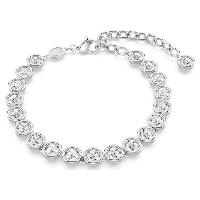 Imber tennisarmband met ronde slijpvorm, wit, gerhodineerd Imber tennisarmband met ronde slijpvorm, wit, gerhodineerd
