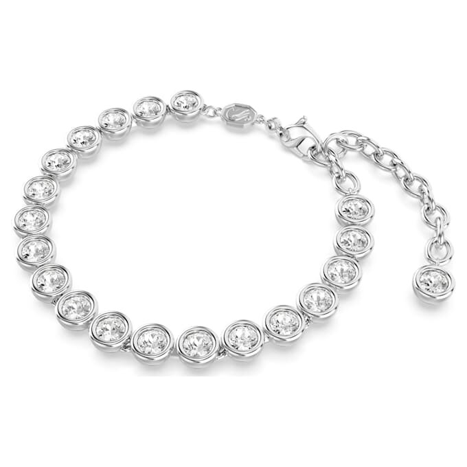 Imber tennisarmband met ronde slijpvorm, wit, gerhodineerd Imber tennisarmband met ronde slijpvorm, wit, gerhodineerd