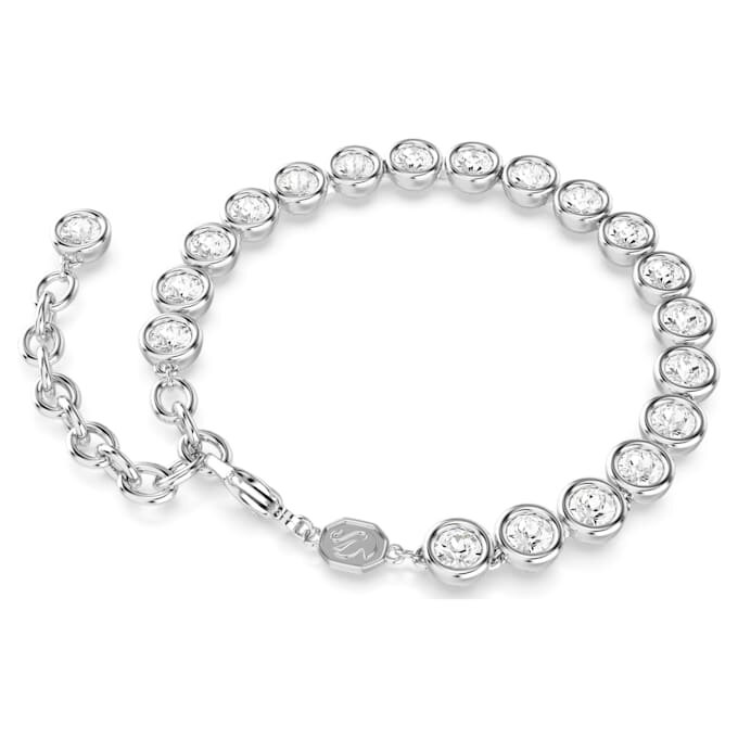 Imber tennisarmband met ronde slijpvorm, wit, gerhodineerd Imber tennisarmband met ronde slijpvorm, wit, gerhodineerd